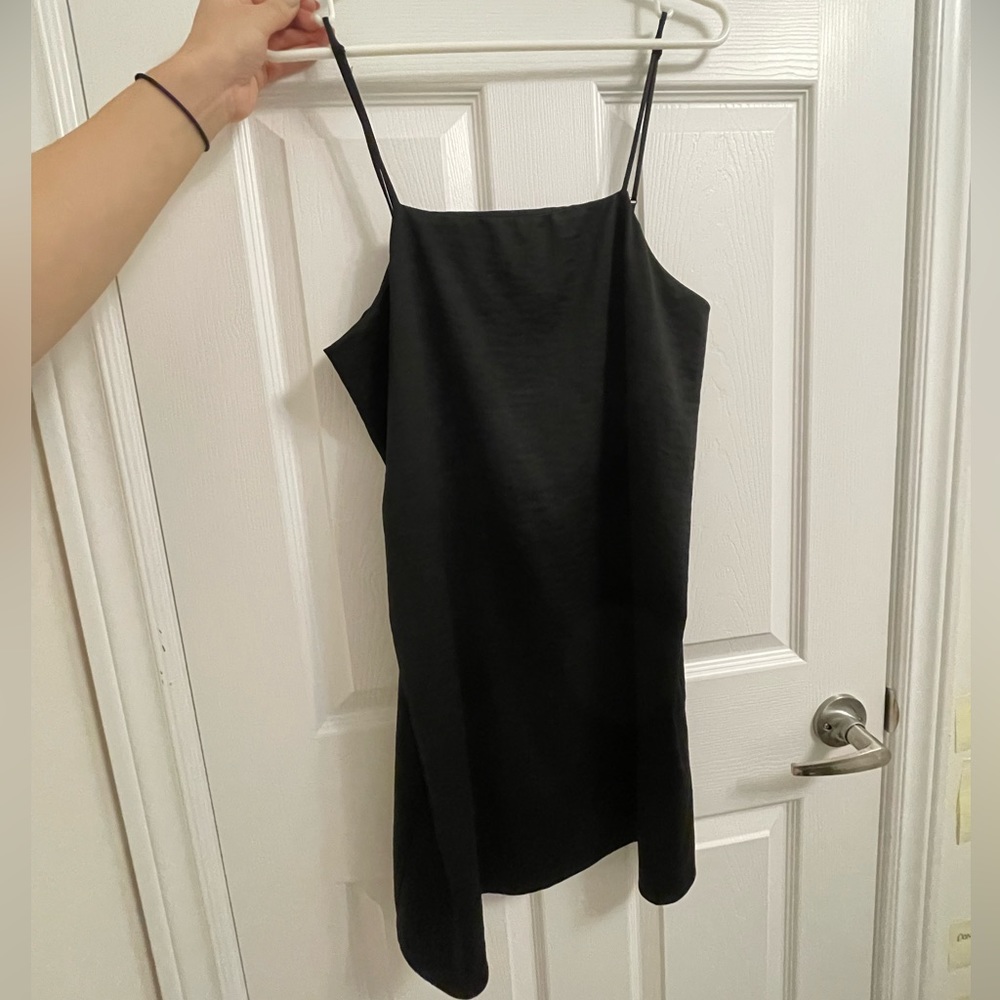 OAK FORT satin square neck dress